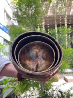 Artisan 3 Layer Tiger Eye Singing Bowl Set-Hanging Chakra Bowls - Image 3